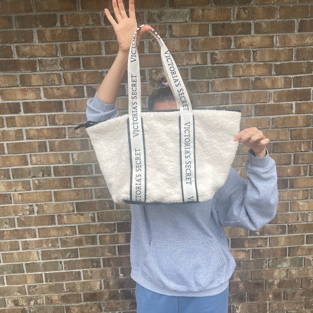Victoria's Secret White Tote with Black Trim